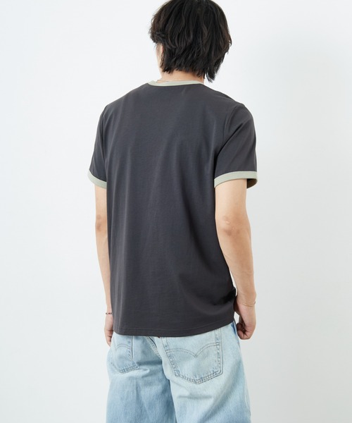 FRED PERRY（フレッドペリー）の「[FRED PERRY/フレッドペリー] ワンポイントロゴ刺繍 ショートスリーブリンガーTシャツ M3519（Tシャツ/カットソー・レディース・ワイン/グレー/ダークグリーン/モスグリーン/キナリ・XL/L/M/S/XS）」の15枚目の写真