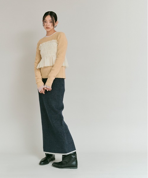 W:Huku(フーク)の「【W:Huku / ブライトシフォン】ベアトップ ビスチェ / Bright Chiffon Bear Top Bustier(Tシャツ/カットソー・レディース・ブラック/アイボリー・FREE)」の6枚目の写真