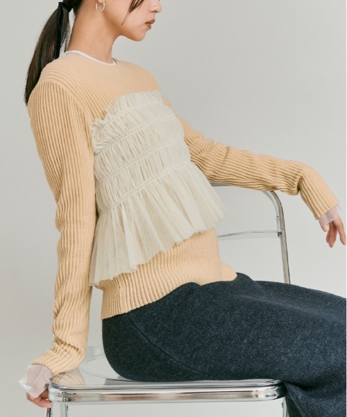 W:Huku(フーク)の「【W:Huku / ブライトシフォン】ベアトップ ビスチェ / Bright Chiffon Bear Top Bustier(Tシャツ/カットソー・レディース・ブラック/アイボリー・FREE)」の10枚目の写真