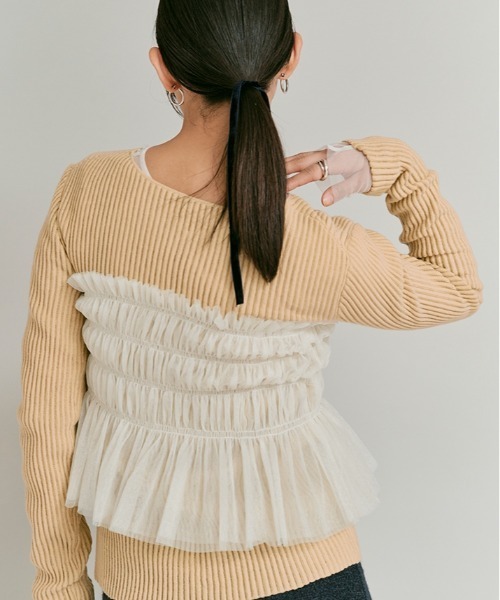 W:Huku(フーク)の「【W:Huku / ブライトシフォン】ベアトップ ビスチェ / Bright Chiffon Bear Top Bustier(Tシャツ/カットソー・レディース・ブラック/アイボリー・FREE)」の13枚目の写真