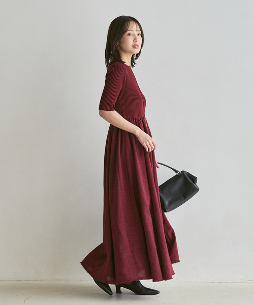 Noble(ノーブル)の「《追加・新色》【洗える】フロントジップドッキングワンピース(ワンピース・レディース・ボルドー/チャコールグレー・38/36)」の21枚目の写真