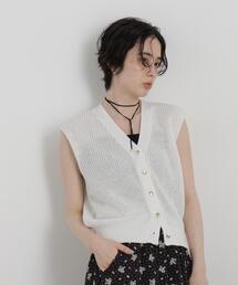 NANO universe | ペーパーヤーン畦ニットベスト(ベスト)