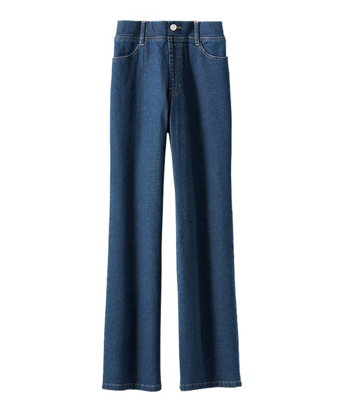 BELLUNA PLUS(ベルーナ)の「裏起毛セミフレアーデニムパンツ66丈(その他パンツ・レディース・ブラック系/インディゴブルー/ブルー・SMALL/MEDIUM/LARGE/X-LARGE)」の9枚目の写真