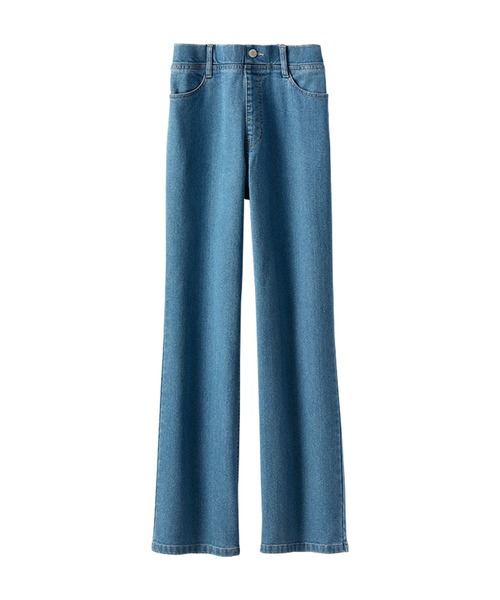 BELLUNA PLUS(ベルーナ)の「裏起毛セミフレアーデニムパンツ66丈(その他パンツ・レディース・ブラック系/インディゴブルー/ブルー・SMALL/MEDIUM/LARGE/X-LARGE)」の10枚目の写真
