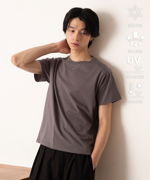 LUCY(ルーシー)の「LUCY/マルチファンクッションコンパクトT(Tシャツ/カットソー・メンズ・ダークグレー/ブラック/オフホワイト・MEDIUM/LARGE)」の3枚目の写真