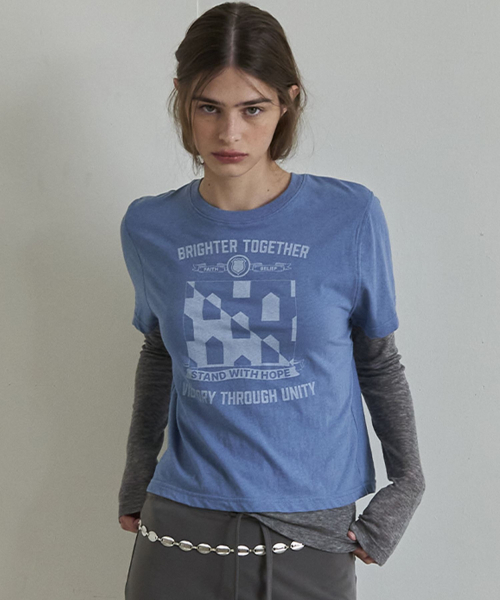AENE(エイネ)の「ホープ半袖Tシャツ(ホワイト)(Tシャツ/カットソー・レディース・ブルー/ホワイト/ブラウン・FREE)」の5枚目の写真