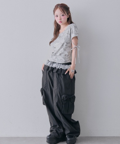 OLIVE des OLIVE(オリーブデオリーブ)の「バレルレッグリボンカーゴパンツ(カーゴパンツ・レディース・ピンク/ブラウン/ブラック・FREE)」の16枚目の写真