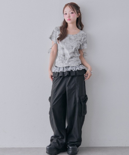 OLIVE des OLIVE(オリーブデオリーブ)の「バレルレッグリボンカーゴパンツ(カーゴパンツ・レディース・ピンク/ブラウン/ブラック・FREE)」の17枚目の写真