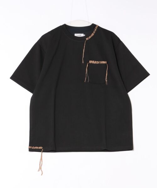 ATELANE(アテレーン)の「【ATELANE】ストレッチポンチ フラワープリント、ハンドステッチ、S/S Tee(Tシャツ/カットソー・メンズ・ホワイト系/ブラック系・MEDIUM)」の2枚目の写真