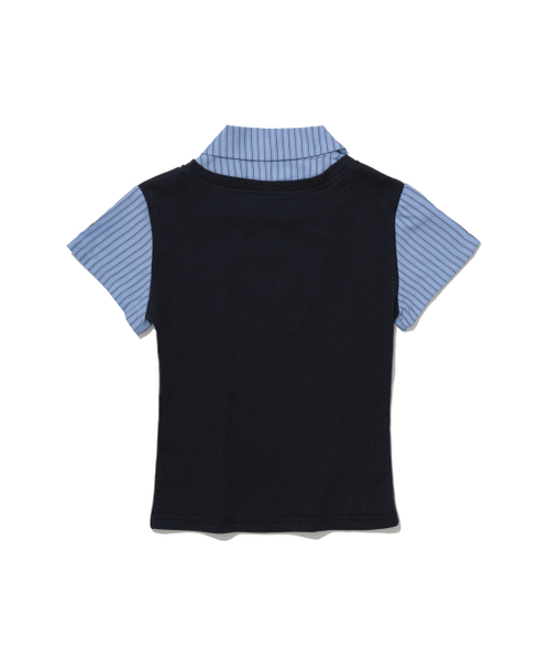 MOAA（モア）の「プレッピー レイヤードカラー ニットトップ（シャツ/ブラウス・レディース・ネイビー・SMALL/MEDIUM）」の2枚目の写真