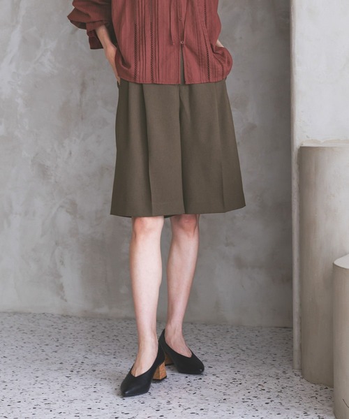 GLOBAL WORK(グローバルワーク)の「お手入れラクラクセットアップ/ハーフパンツ/684656(その他パンツ・レディース・ネイビー/ブラウン・MEDIUM/LARGE)」の6枚目の写真