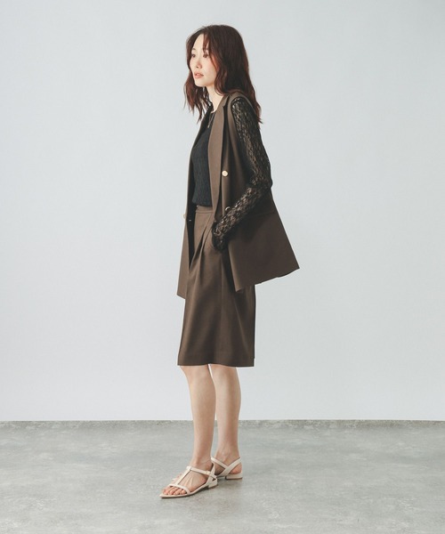GLOBAL WORK(グローバルワーク)の「お手入れラクラクセットアップ/ハーフパンツ/684656(その他パンツ・レディース・ネイビー/ブラウン・MEDIUM/LARGE)」の11枚目の写真