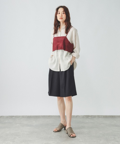 GLOBAL WORK(グローバルワーク)の「お手入れラクラクセットアップ/ハーフパンツ/684656(その他パンツ・レディース・ネイビー/ブラウン・MEDIUM/LARGE)」の15枚目の写真
