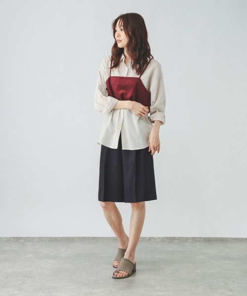 GLOBAL WORK(グローバルワーク)の「お手入れラクラクセットアップ/ハーフパンツ/684656(その他パンツ・レディース・ネイビー/ブラウン・MEDIUM/LARGE)」の16枚目の写真