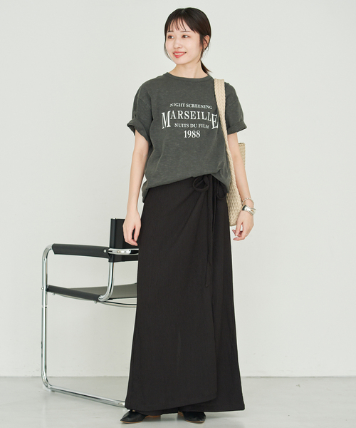 SLOBE IENA(スローブイエナ)の「《追加3》ラップジャージパンツ(その他パンツ・レディース・ブラック・38/36)」の2枚目の写真