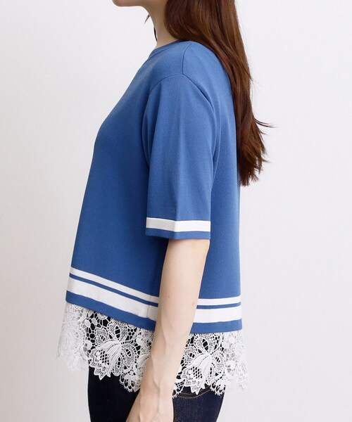 grove（グローブ）の「【シリーズ累計36万枚／UVカット・ひんやり・洗濯機OK】やわらかドライタッチレースドッキングニット（ニット/セーター・レディース・ブルー/オフホワイト/ブラック/グレー・02/03/04/05）」の22枚目の写真