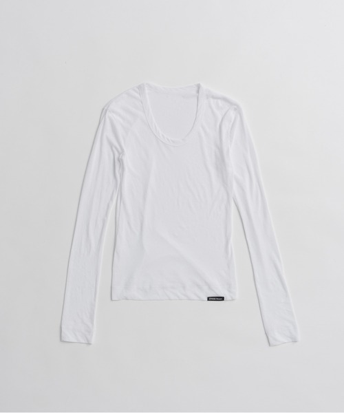 PRANK PROJECT(プランクプロジェクト)の「【2026Autumn Pre-Order】スクープネックシアートップス / Scoop Neck Sheer Top(Tシャツ/カットソー・レディース・ブラック/ホワイト/ライトグレー・FREE)」の18枚目の写真