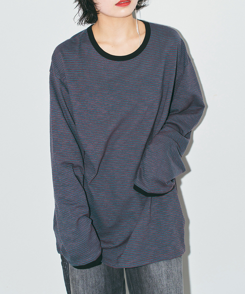 CITYSHOP（シティーショップ）の「《追加3》[THE MOOD]スラブボーダーロングTシャツ（Tシャツ/カットソー・レディース・ブラック/ブラウン系その他・38/36）」の3枚目の写真