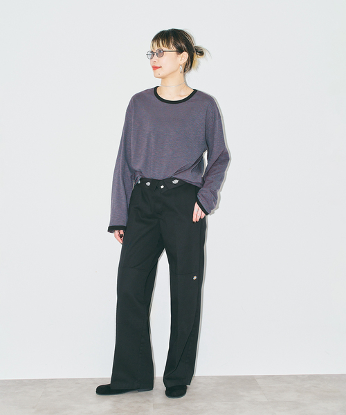 CITYSHOP（シティーショップ）の「《追加3》[THE MOOD]スラブボーダーロングTシャツ（Tシャツ/カットソー・レディース・ブラック/ブラウン系その他・38/36）」の6枚目の写真
