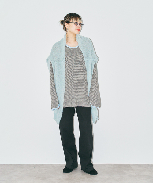 CITYSHOP（シティーショップ）の「《追加3》[THE MOOD]スラブボーダーロングTシャツ（Tシャツ/カットソー・レディース・ブラック/ブラウン系その他・38/36）」の8枚目の写真