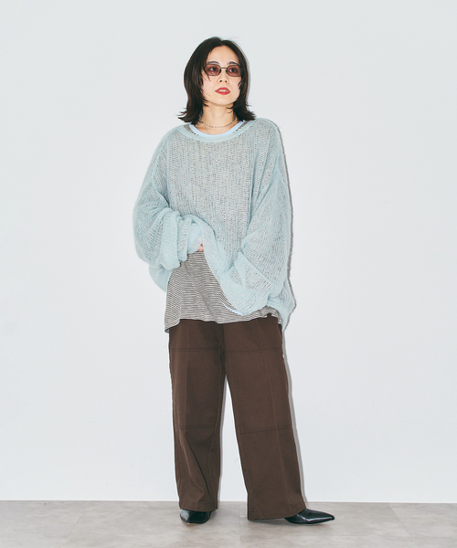 CITYSHOP（シティーショップ）の「《追加3》[THE MOOD]スラブボーダーロングTシャツ（Tシャツ/カットソー・レディース・ブラック/ブラウン系その他・38/36）」の10枚目の写真