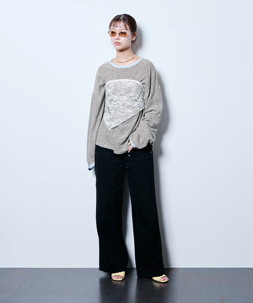 CITYSHOP（シティーショップ）の「《追加3》[THE MOOD]スラブボーダーロングTシャツ（Tシャツ/カットソー・レディース・ブラック/ブラウン系その他・38/36）」の14枚目の写真