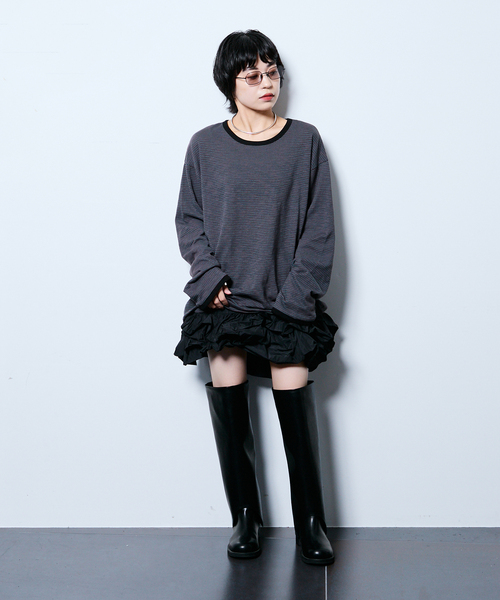 CITYSHOP（シティーショップ）の「《追加3》[THE MOOD]スラブボーダーロングTシャツ（Tシャツ/カットソー・レディース・ブラック/ブラウン系その他・38/36）」の16枚目の写真