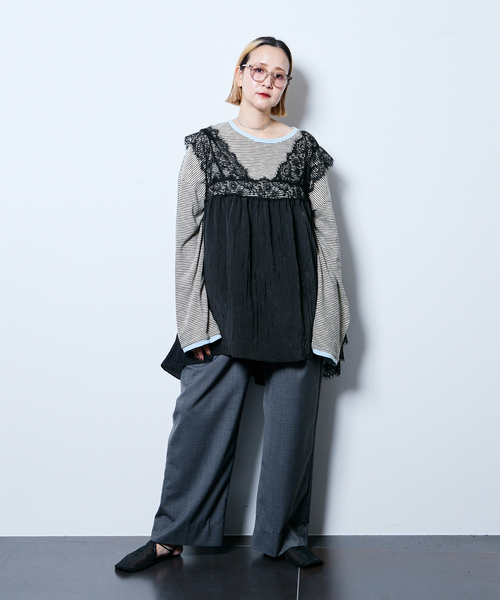 CITYSHOP（シティーショップ）の「《追加3》[THE MOOD]スラブボーダーロングTシャツ（Tシャツ/カットソー・レディース・ブラック/ブラウン系その他・38/36）」の18枚目の写真