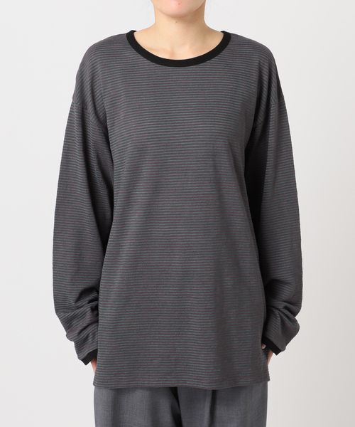 CITYSHOP（シティーショップ）の「《追加3》[THE MOOD]スラブボーダーロングTシャツ（Tシャツ/カットソー・レディース・ブラック/ブラウン系その他・38/36）」の19枚目の写真