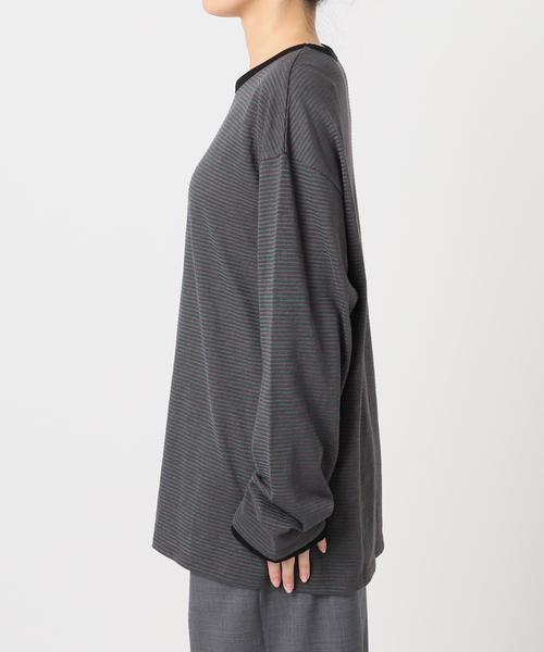 CITYSHOP（シティーショップ）の「《追加3》[THE MOOD]スラブボーダーロングTシャツ（Tシャツ/カットソー・レディース・ブラック/ブラウン系その他・38/36）」の20枚目の写真