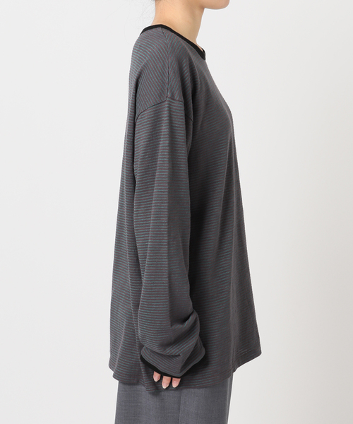 CITYSHOP（シティーショップ）の「《追加3》[THE MOOD]スラブボーダーロングTシャツ（Tシャツ/カットソー・レディース・ブラック/ブラウン系その他・38/36）」の22枚目の写真