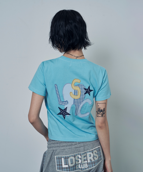 LOSERS CLUB(ルーザーズクラブ)の「TH アプリケロゴ 半袖Tシャツ スカイブルー(Tシャツ/カットソー・レディース・その他・0/1(M)/2(L))」の4枚目の写真