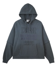 FADED LAYERED SWEAT HOODIE