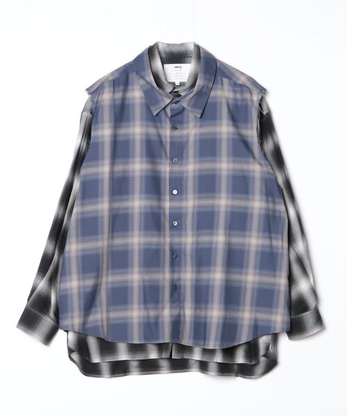 amok(アモク)の「amok/アモク/DOCKING CHECK SHIRT(Tシャツ/カットソー・メンズ・ネイビー・M)」の1枚目の写真