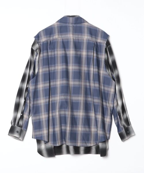 amok(アモク)の「amok/アモク/DOCKING CHECK SHIRT(Tシャツ/カットソー・メンズ・ネイビー・M)」の2枚目の写真