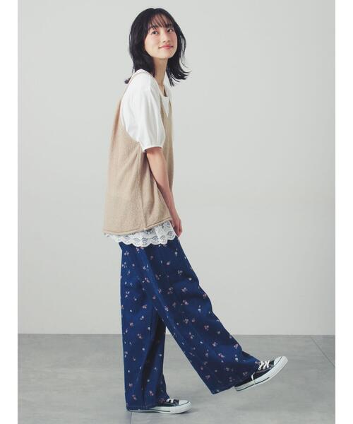 Samansa Mos2(サマンサ モスモス)の「◇【接触冷感】裾チュールチュニックTシャツ(Tシャツ/カットソー・レディース・ブラック/オフホワイト/グレー・F)」の6枚目の写真