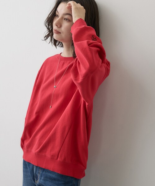 Dessin(デッサン)の「【洗える/6色展開】フォルムスリーブミニ裏毛 プルオーバー(Tシャツ/カットソー・レディース・ワインレッド/ライトグレー/ベビーピンク/ブルー/ライトベージュ/ブラック・01/03/02)」の8枚目の写真