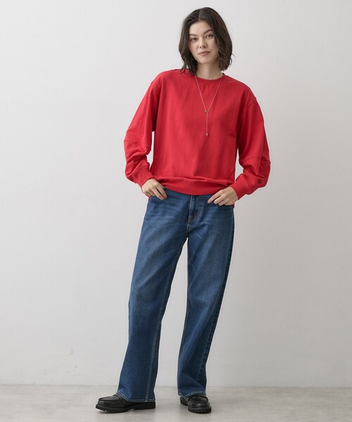 Dessin(デッサン)の「【洗える/6色展開】フォルムスリーブミニ裏毛 プルオーバー(Tシャツ/カットソー・レディース・ワインレッド/ライトグレー/ベビーピンク/ブルー/ライトベージュ/ブラック・01/03/02)」の9枚目の写真