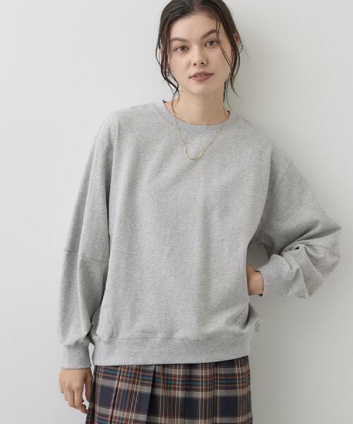 Dessin(デッサン)の「【洗える/6色展開】フォルムスリーブミニ裏毛 プルオーバー(Tシャツ/カットソー・レディース・ワインレッド/ライトグレー/ベビーピンク/ブルー/ライトベージュ/ブラック・01/03/02)」の11枚目の写真