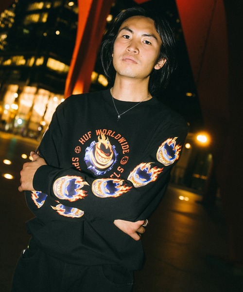 huf x SPITFIRE CHROME HEAD LS TEE — лонгслив huf x Spitfire
