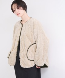 フェイクファーキルトリバーブルゾン