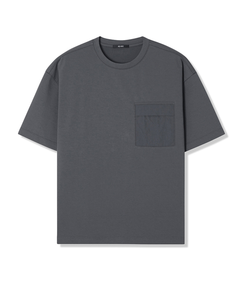 ADHOC(アドホック)の「男性分頭ウーブンポケット半袖ラウンドTシャツ (DK-GREY) (HB4ST35)(Tシャツ/カットソー・メンズ・その他・95)」の1枚目の写真