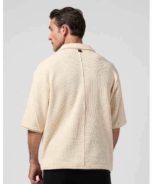 wjk（ダヴルジェイケイ）の「russell knit skipper polo H/S（ポロシャツ・メンズ・ネイビー/ブラック/ナチュラル・X-LARGE/LARGE/MEDIUM/SMALL）」の8枚目の写真