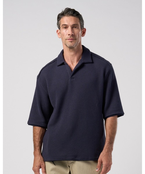 wjk（ダヴルジェイケイ）の「russell knit skipper polo H/S（ポロシャツ・メンズ・ネイビー/ブラック/ナチュラル・X-LARGE/LARGE/MEDIUM/SMALL）」の10枚目の写真