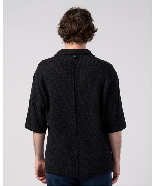 wjk（ダヴルジェイケイ）の「russell knit skipper polo H/S（ポロシャツ・メンズ・ネイビー/ブラック/ナチュラル・X-LARGE/LARGE/MEDIUM/SMALL）」の16枚目の写真