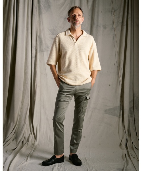 wjk（ダヴルジェイケイ）の「russell knit skipper polo H/S（ポロシャツ・メンズ・ネイビー/ブラック/ナチュラル・X-LARGE/LARGE/MEDIUM/SMALL）」の17枚目の写真