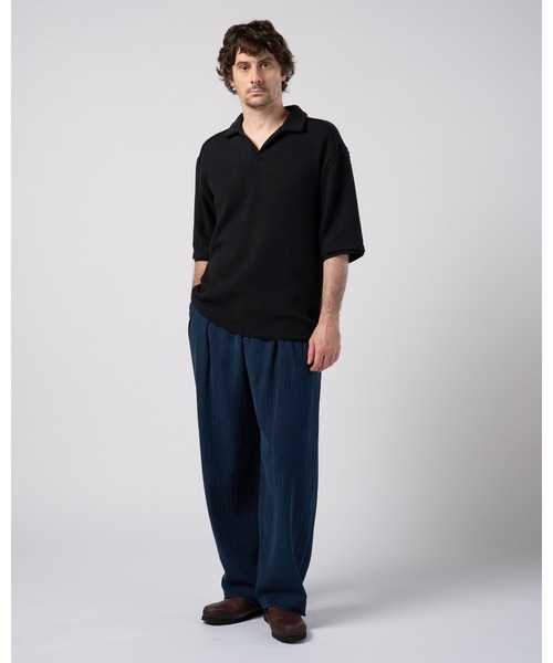 wjk（ダヴルジェイケイ）の「russell knit skipper polo H/S（ポロシャツ・メンズ・ネイビー/ブラック/ナチュラル・X-LARGE/LARGE/MEDIUM/SMALL）」の19枚目の写真