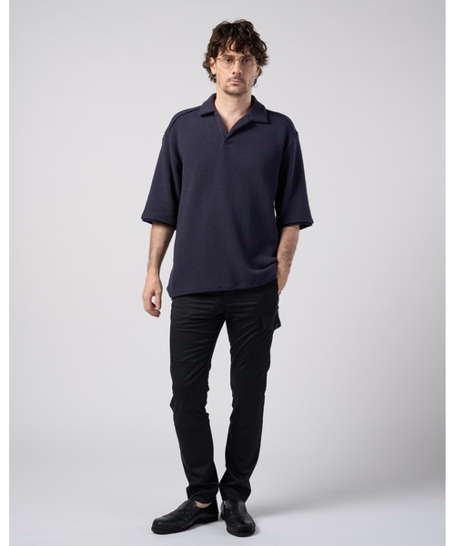 wjk（ダヴルジェイケイ）の「russell knit skipper polo H/S（ポロシャツ・メンズ・ネイビー/ブラック/ナチュラル・X-LARGE/LARGE/MEDIUM/SMALL）」の20枚目の写真