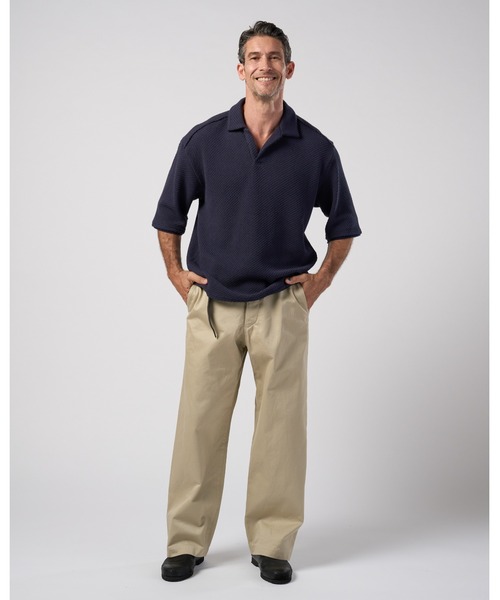 wjk（ダヴルジェイケイ）の「russell knit skipper polo H/S（ポロシャツ・メンズ・ネイビー/ブラック/ナチュラル・X-LARGE/LARGE/MEDIUM/SMALL）」の22枚目の写真