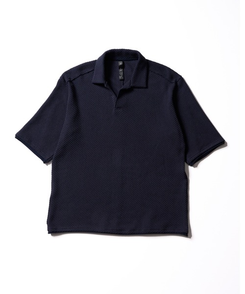 wjk（ダヴルジェイケイ）の「russell knit skipper polo H/S（ポロシャツ・メンズ・ネイビー/ブラック/ナチュラル・X-LARGE/LARGE/MEDIUM/SMALL）」の9枚目の写真